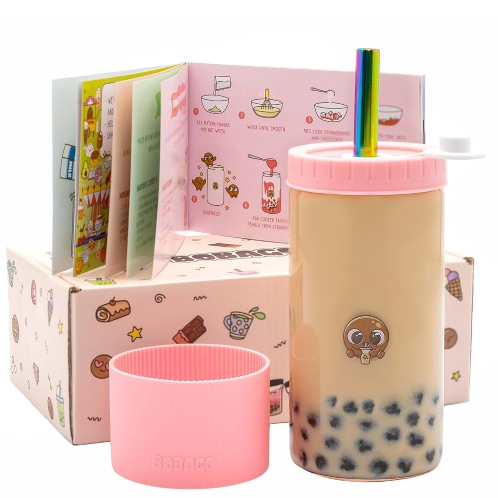 Pink and Blue Bubble Tea Party Favors Set